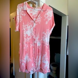 Pink and white romper